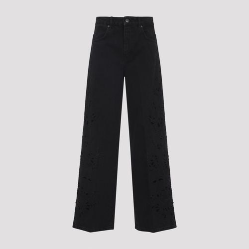 Cut-Out Richelieu Denim Pants