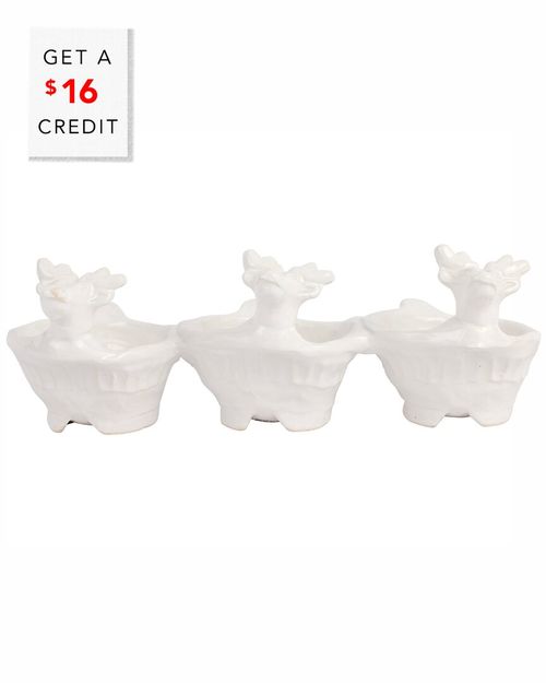 Pietra Natale Figural Deer Three-Part Server With $16 Credit