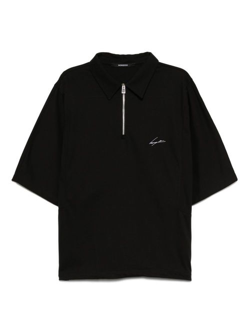 Aquarelle-dolman polo shirt - Black