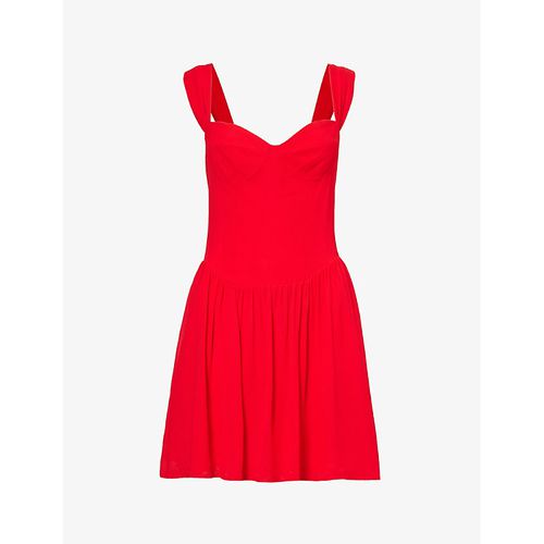 Womens Poinsettia Taiga Shoulder-strap Crepe Mini Dress