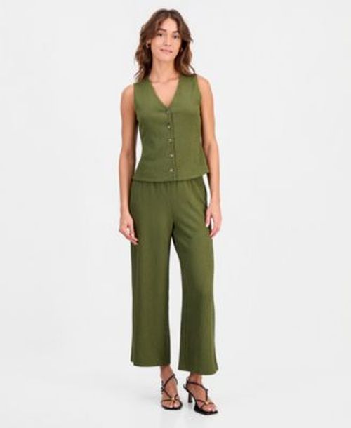 Womens Textured Knit Vest Textured Knit Pull On Pants Macys Exclusive