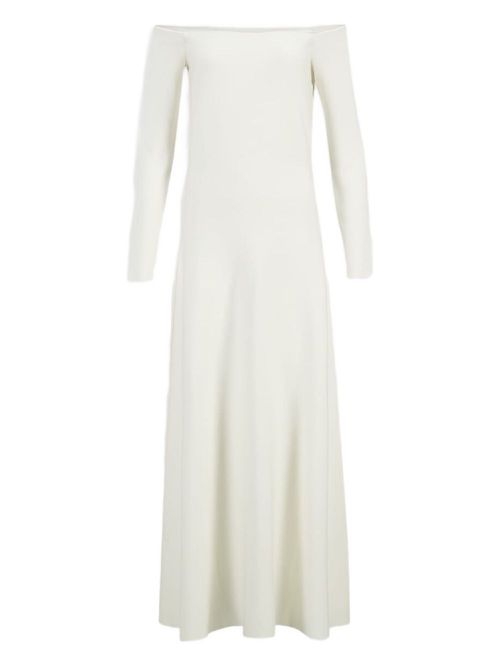 Aine off-shoulder long dress - White