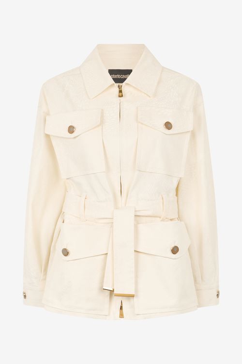Jacket With Belt And Python Pattern