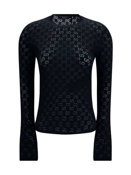 GG Dévoré Cotton T-Shirt — Black