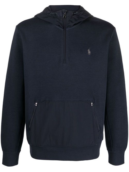 Polo Pony-motif hoodie - Blue