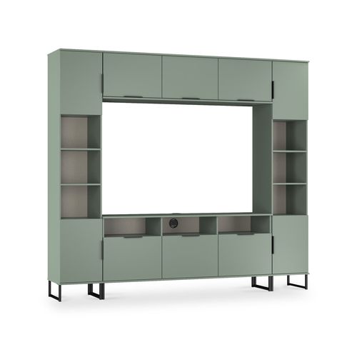 Ashbourne Media Wall TV Unit with Overhead Storage | 9 Colours / Reed Green