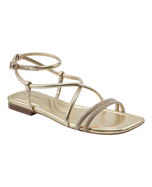 Women's Lakita Strappy Square Toe Flat Sandals - Gold