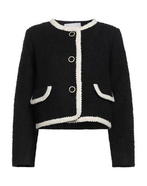 Woman Jacket Black Size 0 Cotton, Polyester, Acrylic, Wool, Synthetic fibers