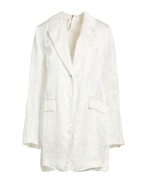 Woman Blazer Ivory Size 8 Acetate, Viscose, Linen