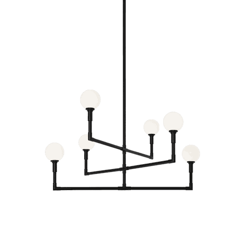 Black Six Light Chandelier from the Candlestix Collection