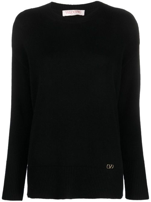 VLogo cashmere jumper - Black