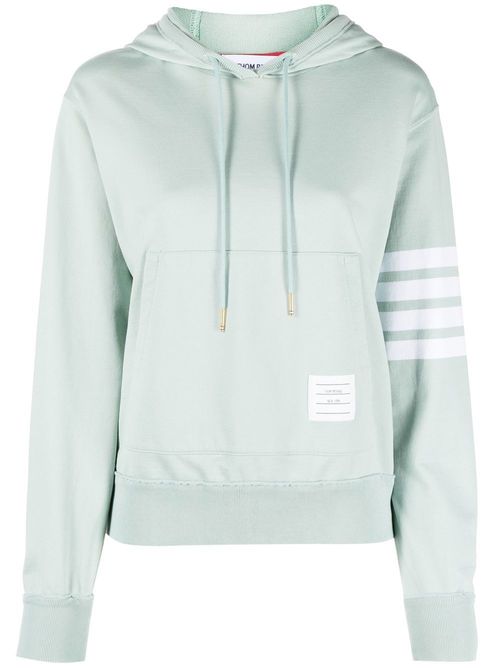 Logo-patch drawstring hoodie - Green