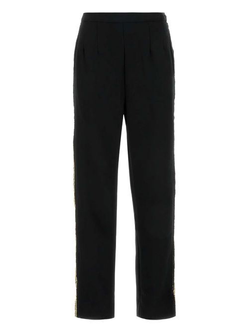 Stripe-detail tailored trousers - Black
