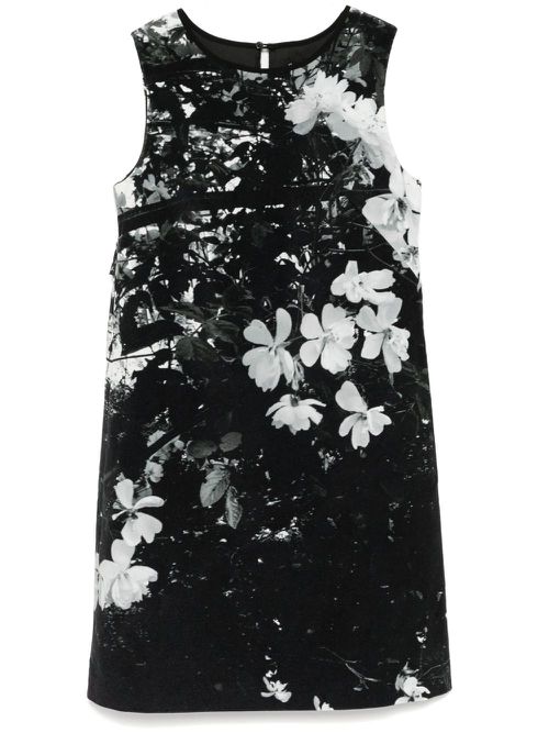 Floral print sleeveless dress - Black