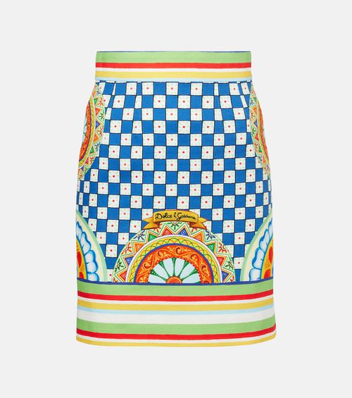 Cotton patterned miniskirt
