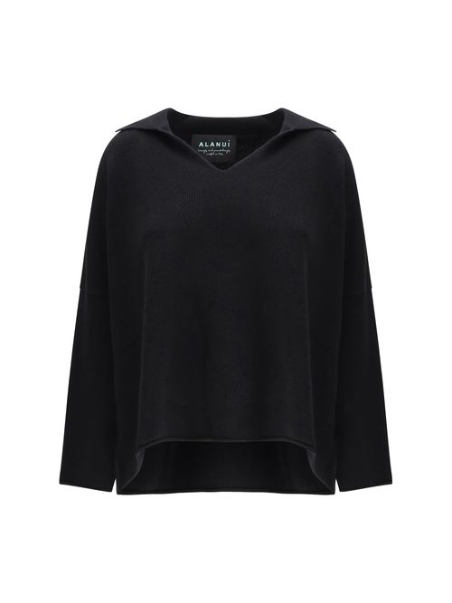 Polo Collar Sweater — Black