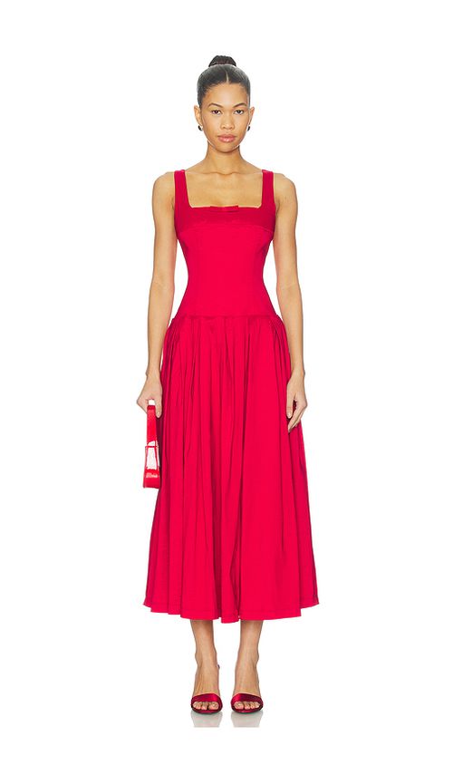 LPA Audrey Midi Dress in Dark Red. M also in L, S, XL