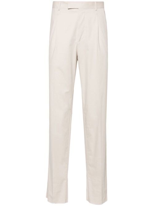 Mid-rise poplin chino trousers - Neutrals
