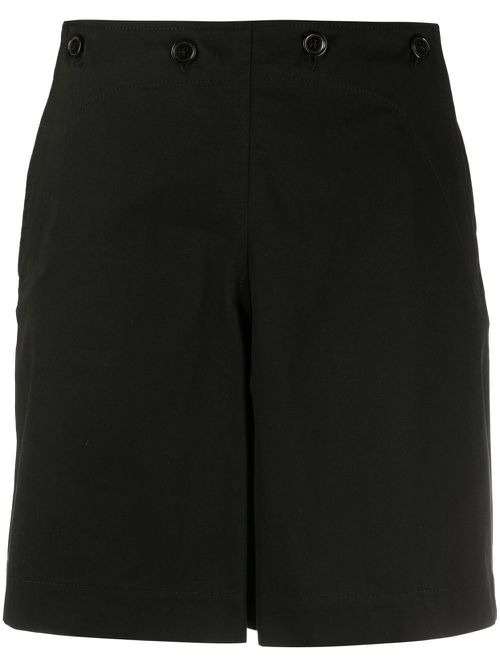 Decorative-button-detail shorts - Black