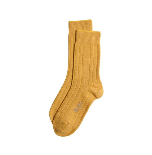 Lux Cashmere Wool Crew Socks Gift Box - Ochre