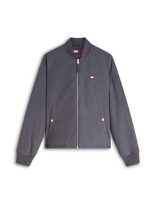 Tommy Jeans Giacca di mezza stagione 'Toggle Hem Zip-thru Bomber' grigio