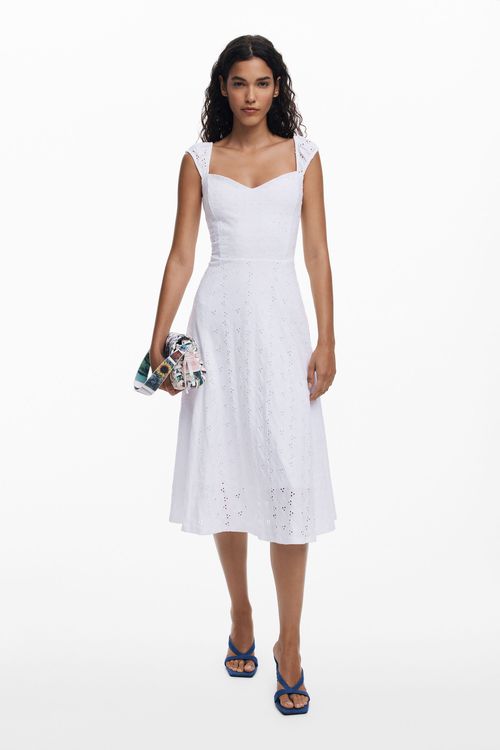 Embroidered midi dress