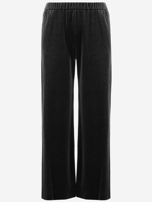 Stretch Velvet Trousers — Black
