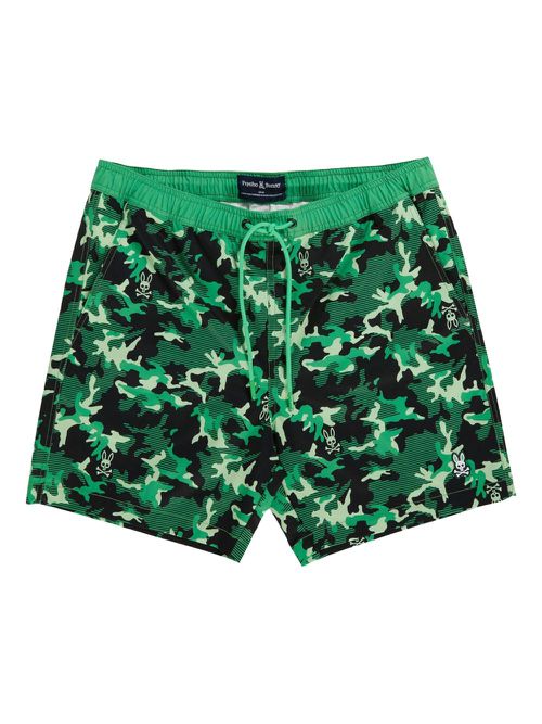 Rye-print swim shorts - Green