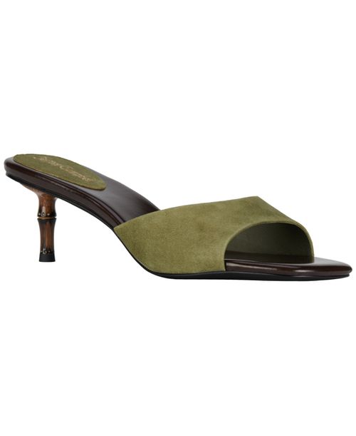 Women's Novelty Sculpted Heel Dress Sandals - Olive Suede