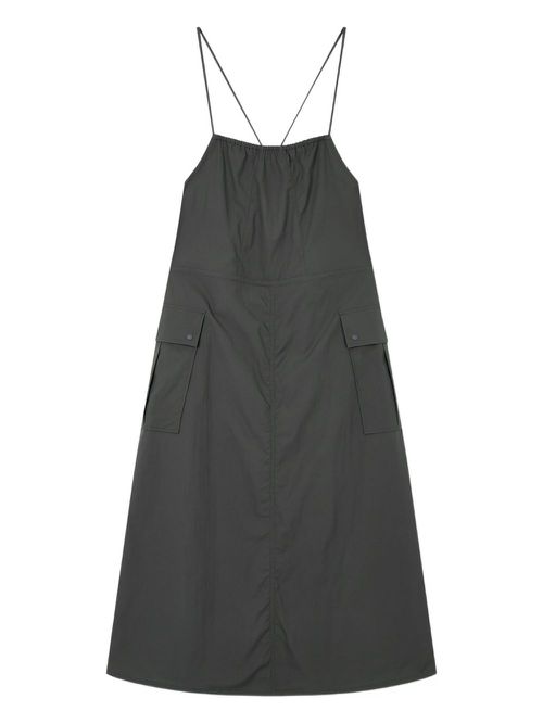 Cross-back pocket dress - Grey