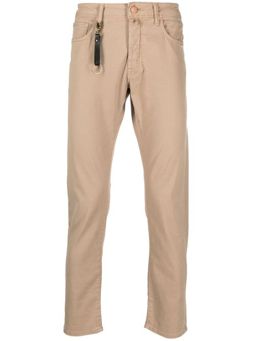 Logo-patch straight-leg jeans - Neutrals