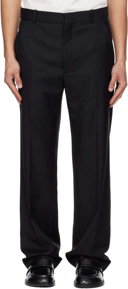 Black Paris Straight Tailored Trousers