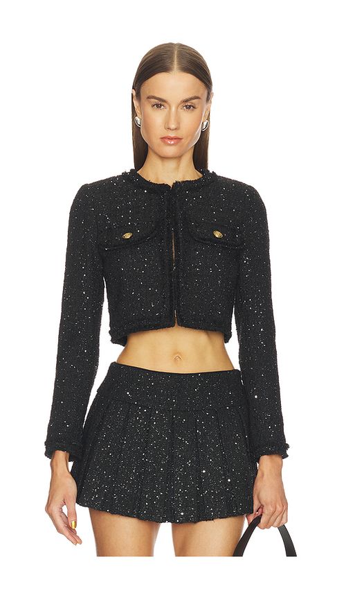 Alice + Olivia Dumont Tweed Boxy Jacket in Black. 8. Also , 2