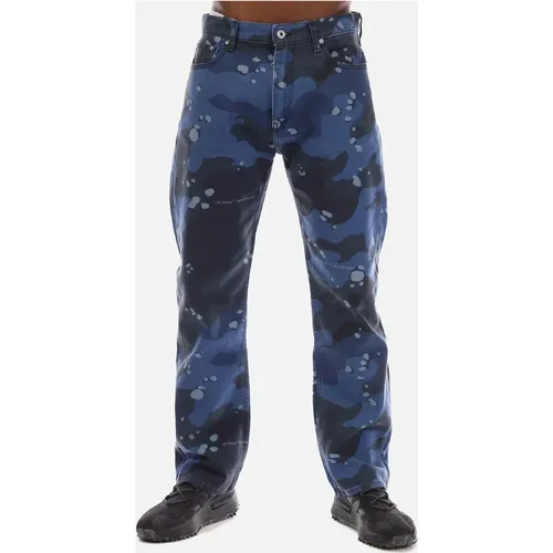 OFF-WHITE Men's Camo Skate Jeans - Blue - Size: 31/32