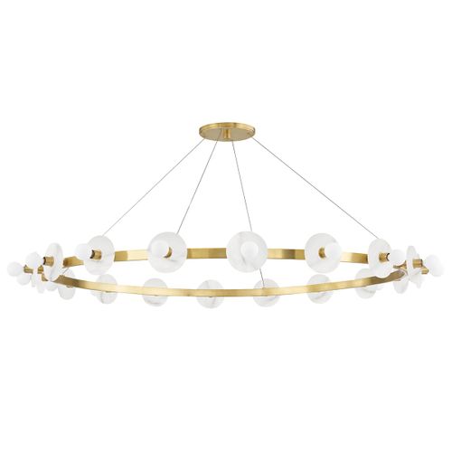 Aged Brass Chandelier from the Austen Collection