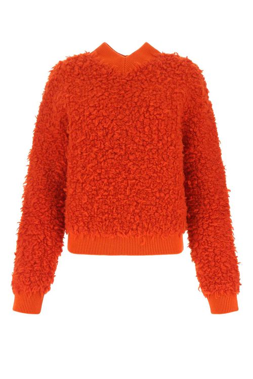 Red Boucle Sweater
