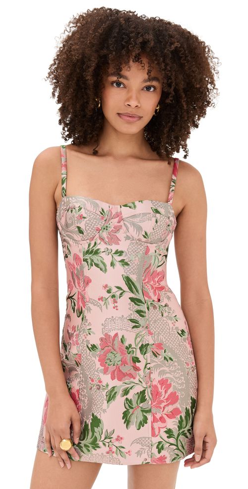 Claudine Mini Dress Jacquard PinkFlower