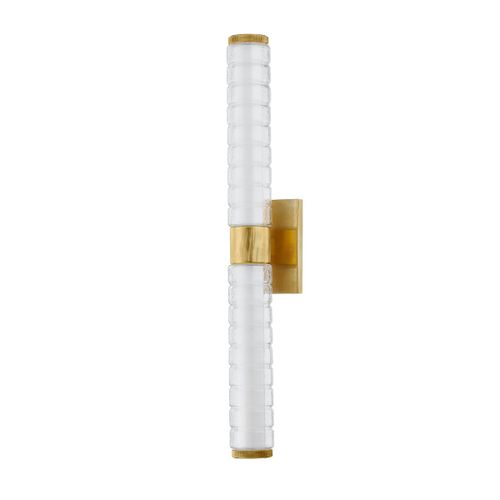 Aged Brass LED Bathroom Vanity Light from the Castor Collection