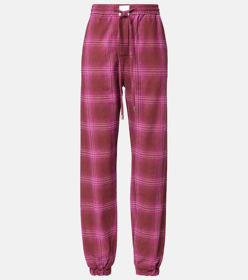Checked cotton flannel sweatpants