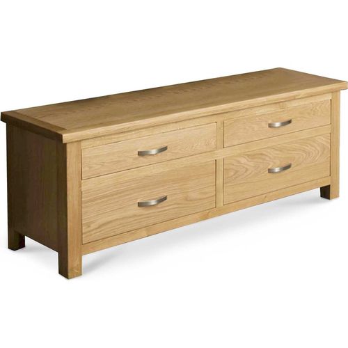 London Oak Large Smart TV Stand | For Screens " | Light Oak