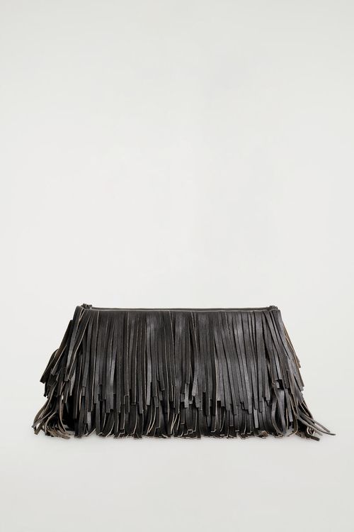 Fringed Clutch - Leather