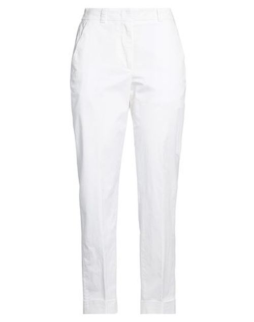 Easy Woman Pants White Size 0 Cotton, Elastane