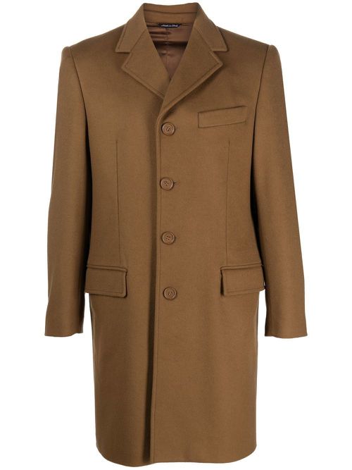2000s single-breasted coat - Brown