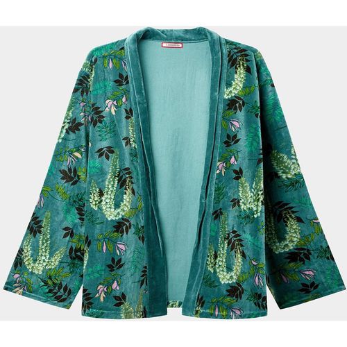 Fair Trade Velvet Floral Kimono Jacket