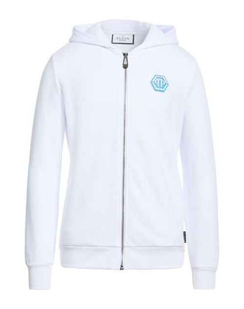 Man Sweatshirt White Size L Cotton, Polyester