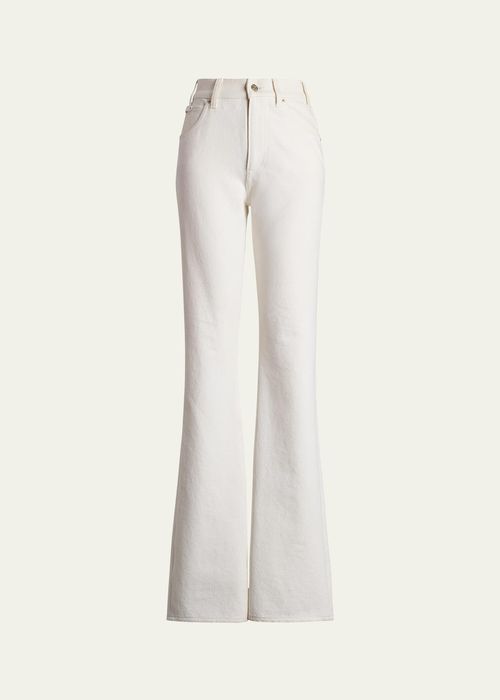 Ralph Lauren Collection 여성 Kaida Mid-Rise White Denim Bootcut Jeans BG_4825476_100189_MCHIC WHITE