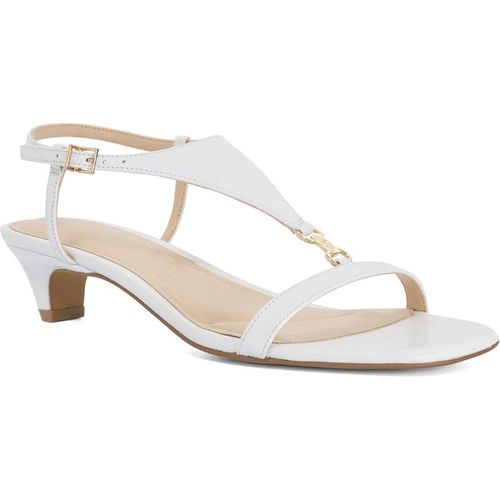 Dune London Womens Ladies Monacos - Leather Kitten Heel T-Bar Sandals - White