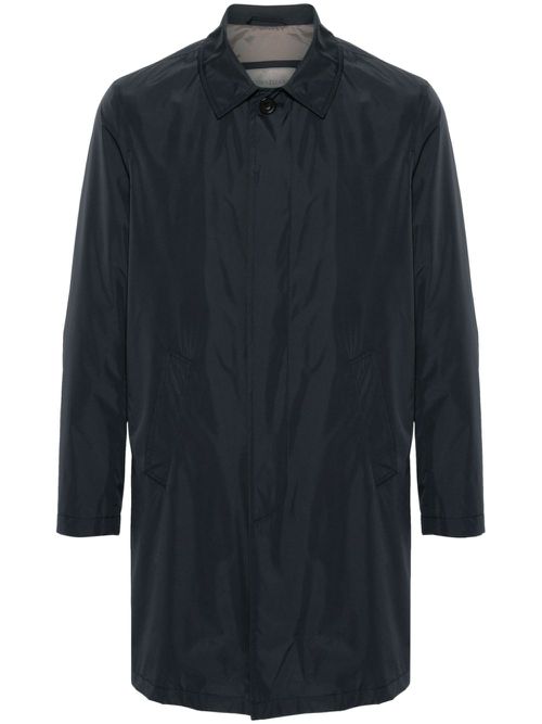 Spread-collar buttoned raincoat - Blue