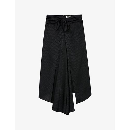 Womens Noir Janais Asymmetric Silk Skirt 10