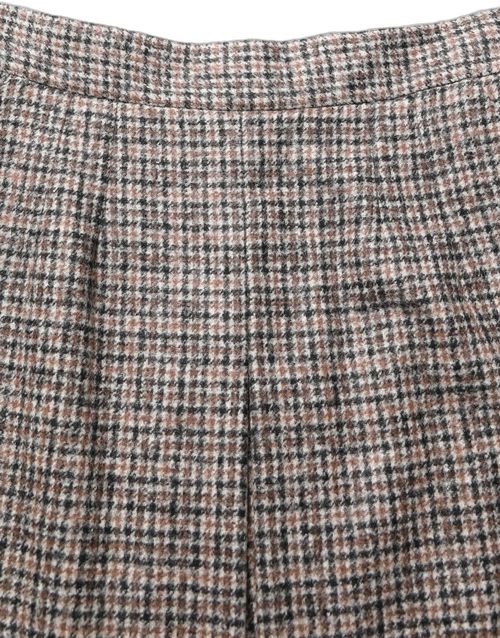 Tweed High-Waist A-Line Mini Skirt — Brown